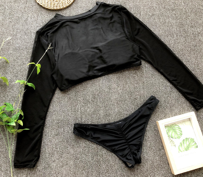 Long Sleeve Bikini, Two-Piece Swimsuit Set