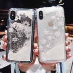 Snowflake Liquid Sand Christmas Phone Case | Protective Cover