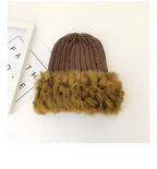 Women's Wool Fur Spliced Fisherman's Hat | Embroidered Cap