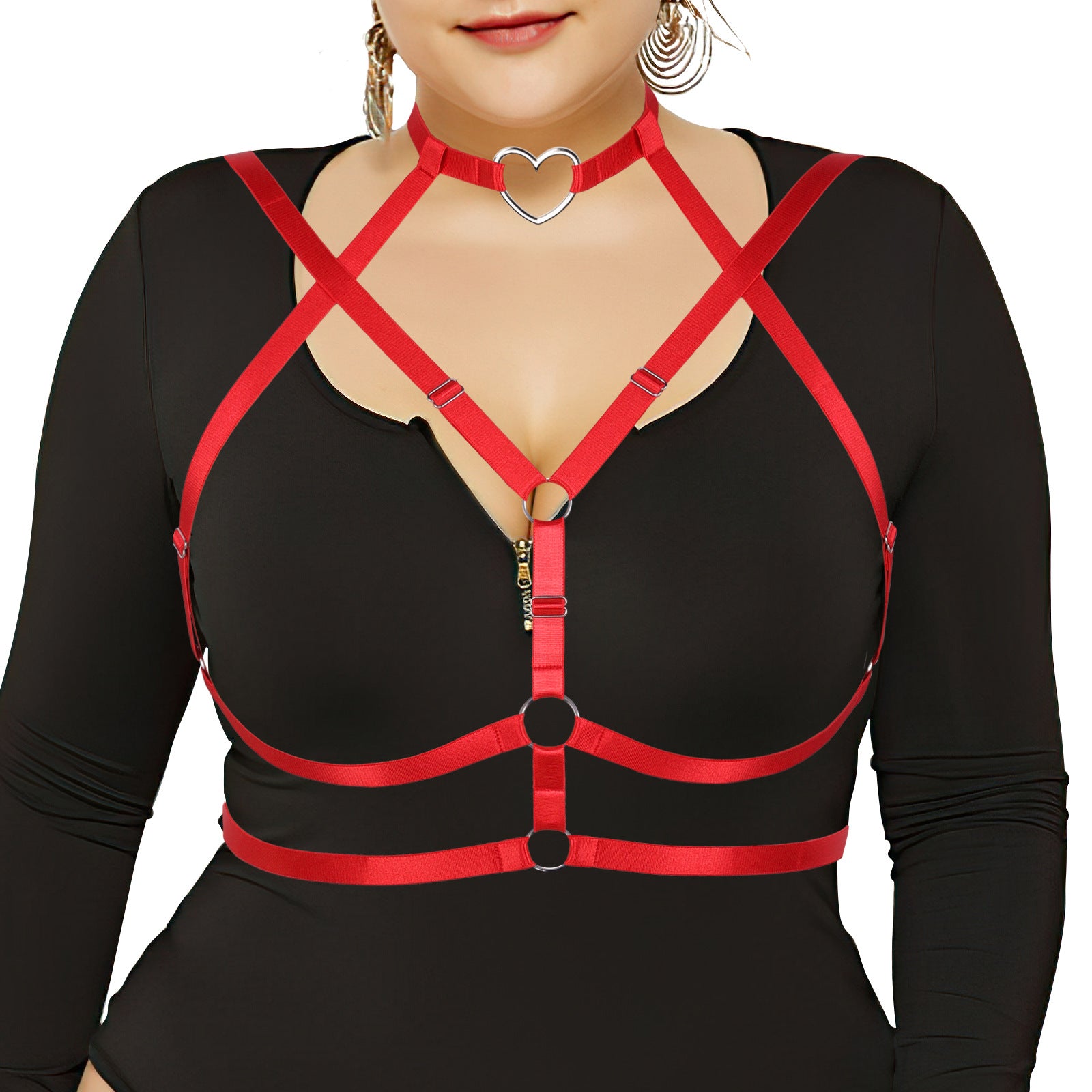 Plus Size Heart Bikini Top - Simple Punk Style