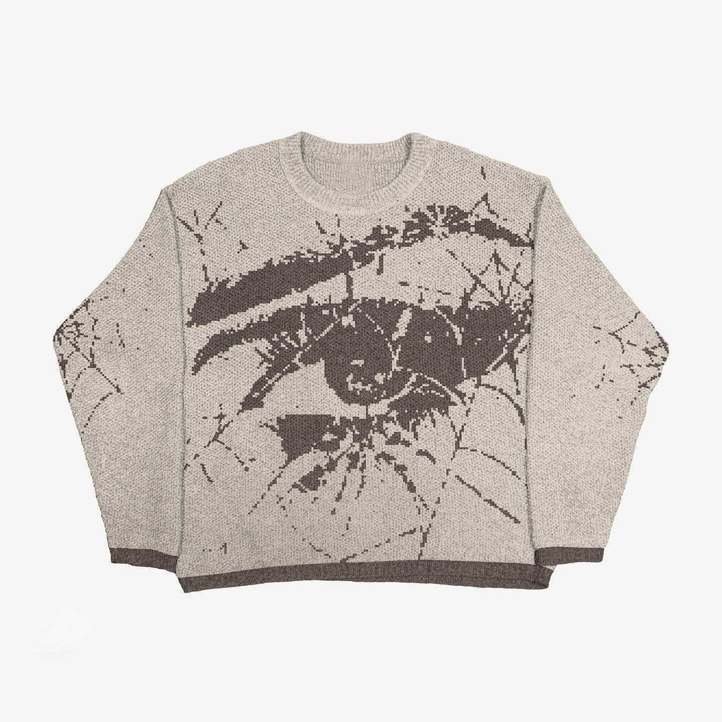 Loose Long Sleeve Jacquard Pullover Sweater Top | Streetwear