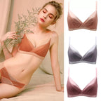 102# Premium Sheer Lingerie Push-Up Bra in Rose
