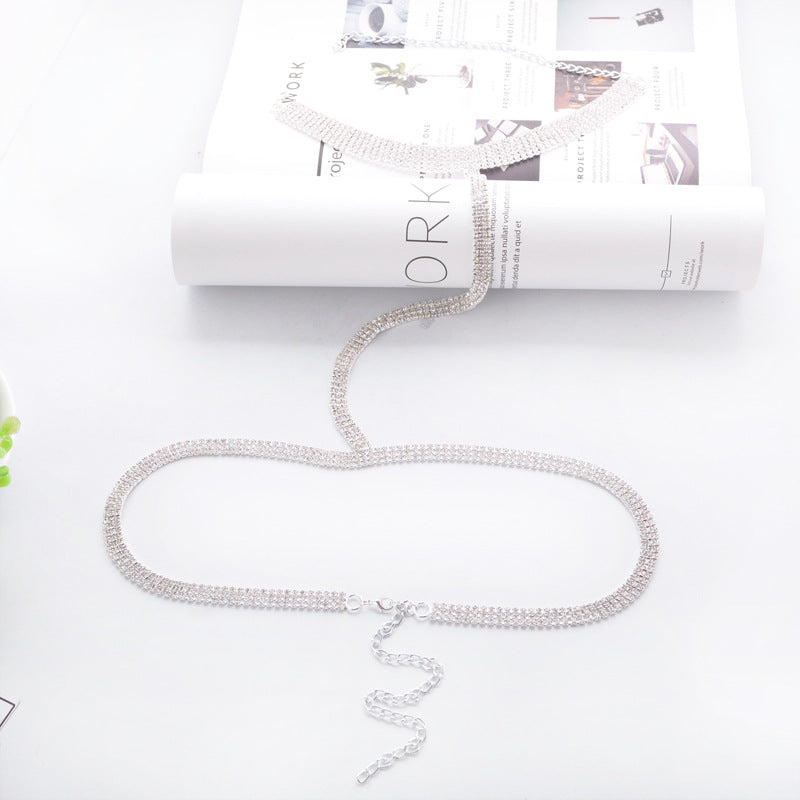 Fashionable Rhinestone Body Chain for Beach Bikini