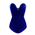 Strapless Velvet Sweetheart Party Bodysuit for Women
