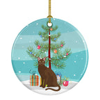 Havana Brown Cat Christmas Ceramic Ornament