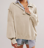 Sleeve Split Lapel Sweater