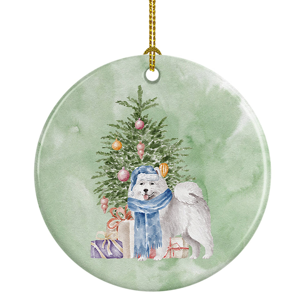 Samoyed #2 Christmas Presents and Tree Ceramic Ornament