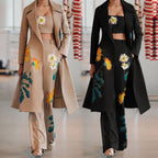Long Printed Windbreaker Jacket Set for Women