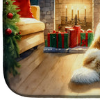 Great Pyrenees and Santa Claus Dish Drying Mat