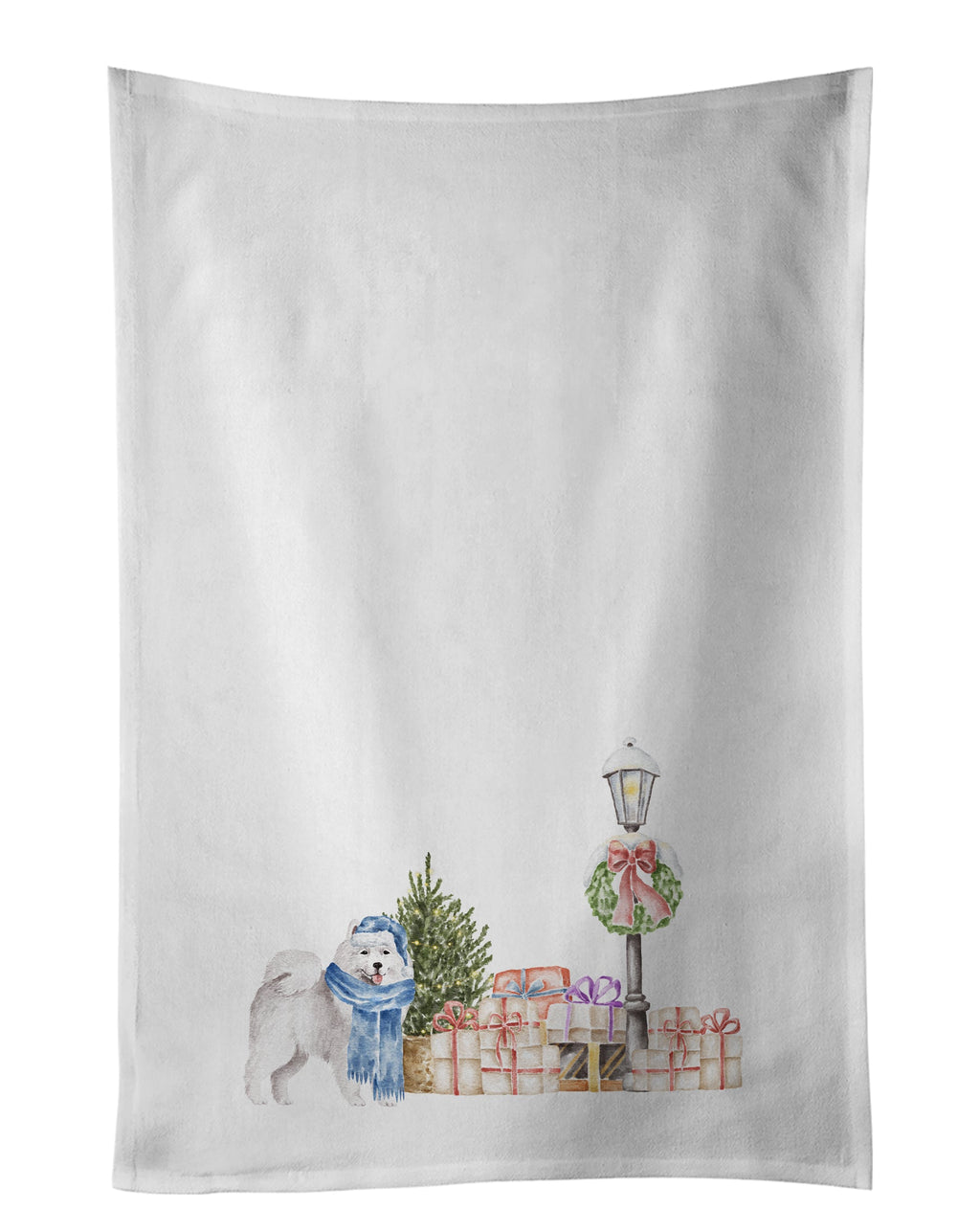 Samoyed with Christmas Wonderland Kitchen Towel Set of 2
