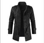 Trendy Slim-Fit Cold-Proof Leather Jacket for Men