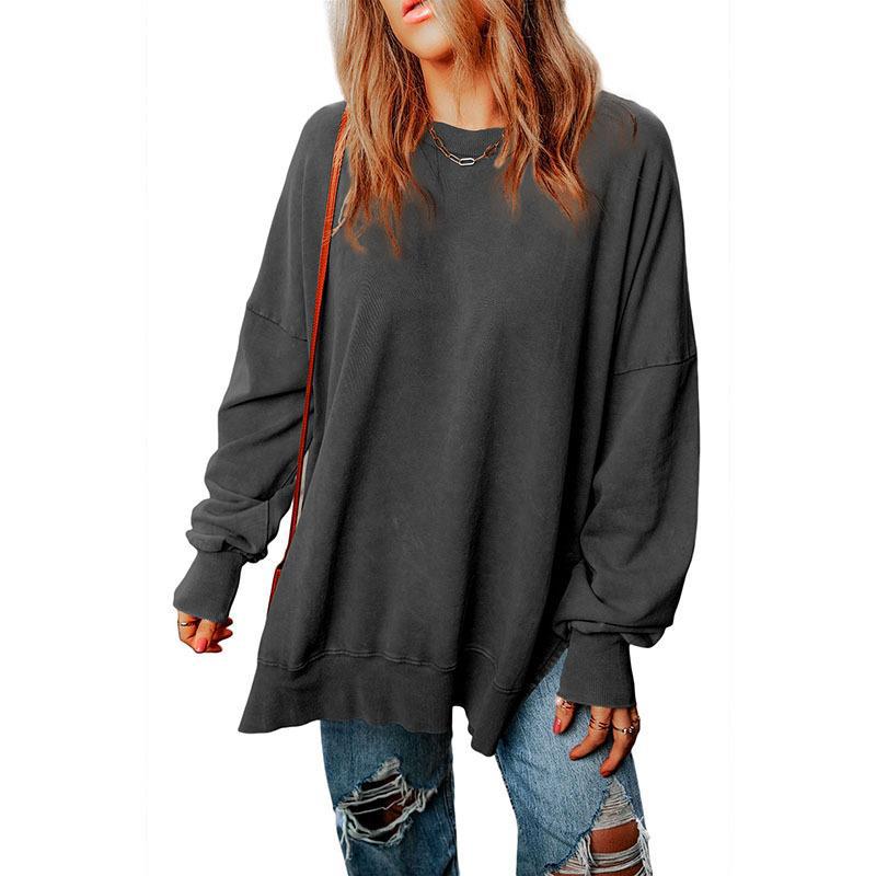 New Solid Color Loose Pullover Top for Women | Streetwear