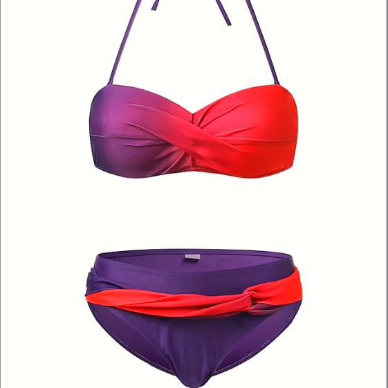 Women's Backless Triangle Strap Bikini Set for Summer