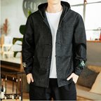 Japanese Casual Denim Hooded Jacket for Men