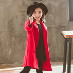 Korean Mid-Length Children's Woolen Coat for Winter