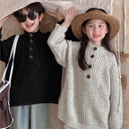 Chic Loose Retro Sweater for Children in Spring