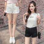 Fringe Hem High-Waisted Denim Shorts for Women