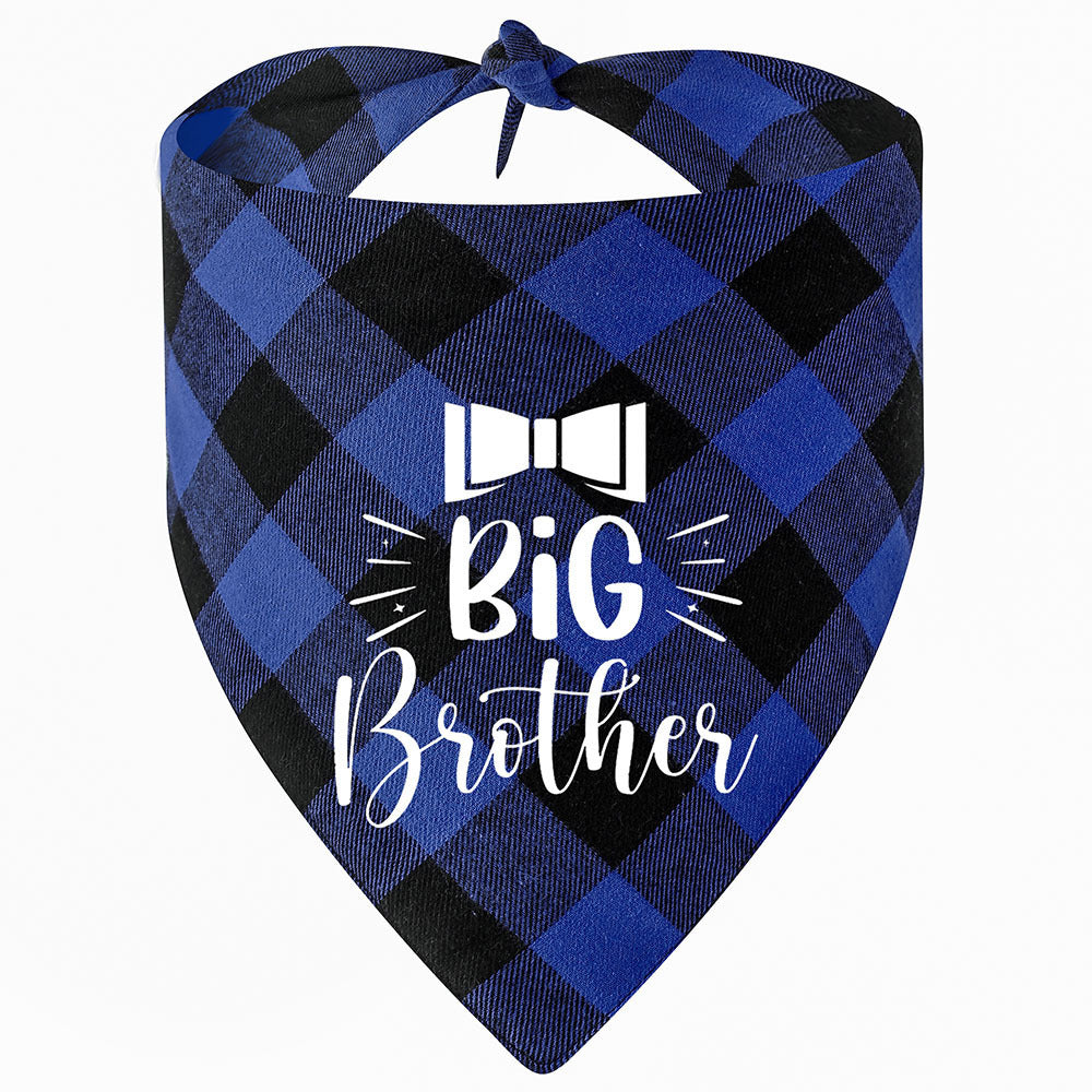 Cotton Plaid Triangle Scarf for Pet Birthday Parties