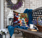 American Eskimo and Santa Claus Throw Pillow