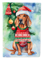 Redbone Coonhound Christmas Garden Flag