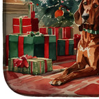 Redbone Coonhound Cozy Christmas Dish Drying Mat