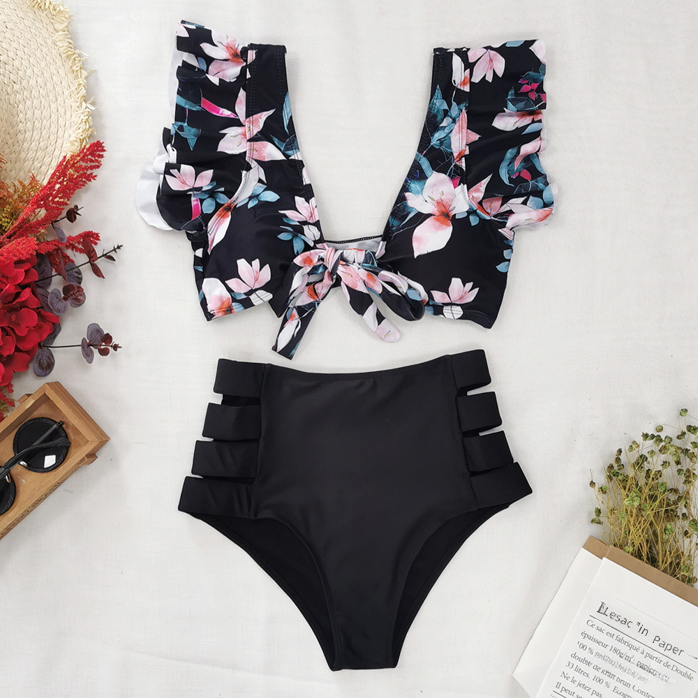 2024 New Ruffled High-Waisted Bikini Swimsuit