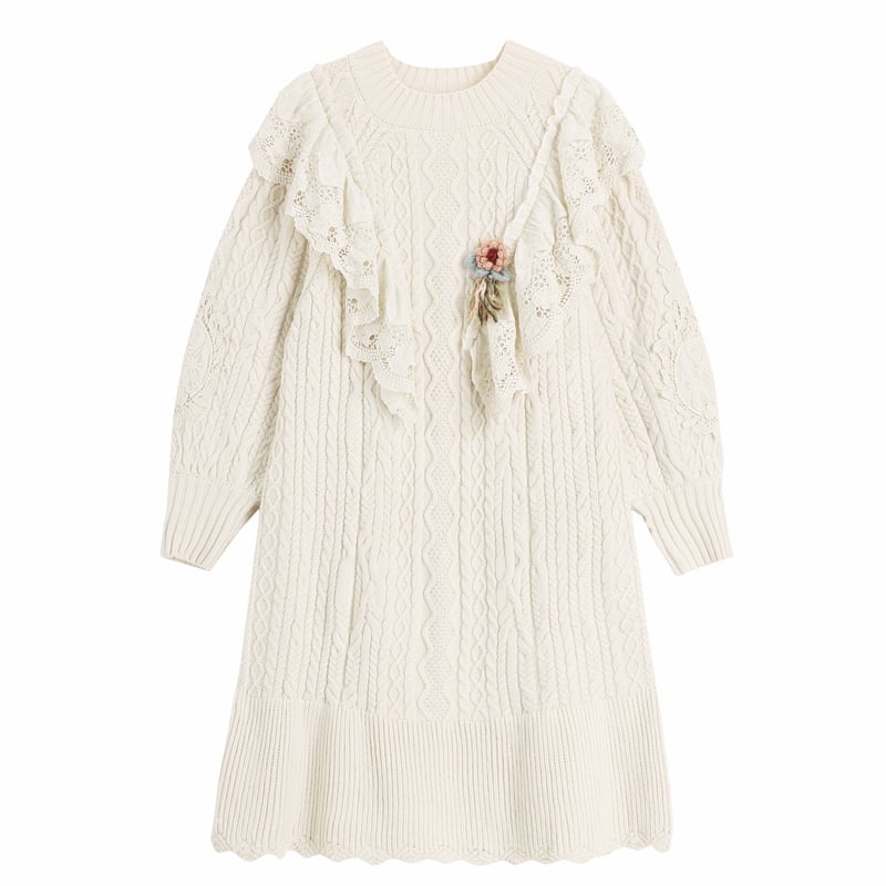 Thick Knitted Woolen Long Pullover Sweater Dress | Streetwear