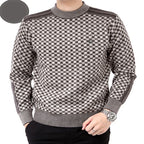 Men's Thick Plaid Loose Casual Mercerized Pullover Sweater | Streetwear