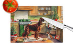 Irish Setter Christmas Cookies Glass Cutting Board