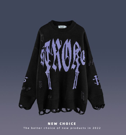 Retro Tide Brand Dark Sweater for Street Style