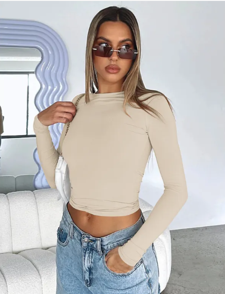 Casual Knit Long Sleeve T-shirt | Streetwear