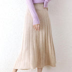 Mid-Length Thickened Pure Wool Skirt for Women
