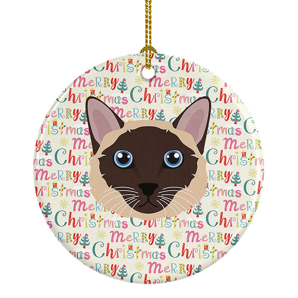 Siamese Traditional Cat Christmas Ceramic Ornament