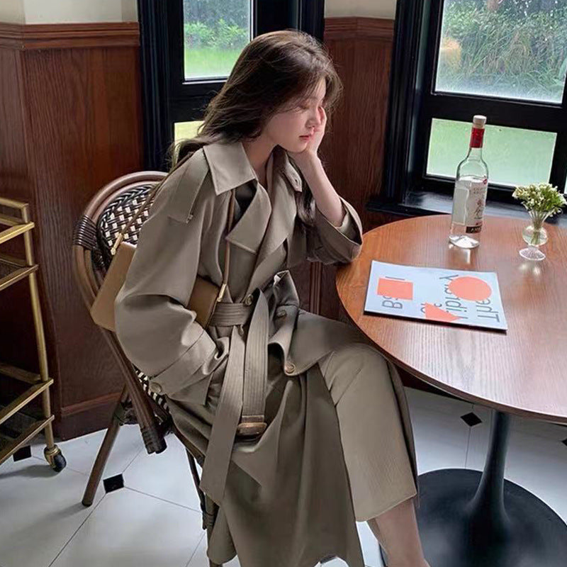 Mid-length Trench Coat for Women - Fashionable & Simple
