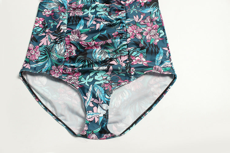 Plus Size Women's Floral One-Piece Swimsuit