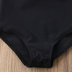Backless Baby Girl Swimsuit with Flower Straps