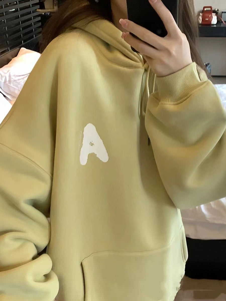 Women's Design M Foam Letters Hoodie | Streetwear
