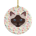 Birman Cat Christmas Ceramic Ornament