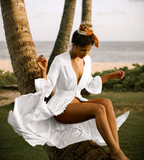 Cotton Lace Cardigan and Beach Cover-Up Dress