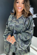 Loose-Fitting Camouflage Print Hoodie for Women | Streetwear