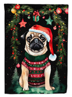 Pug Christmas House Flag