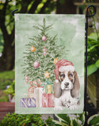 Basset Hound Puppy #2 Christmas Presents and Tree Garden Flag
