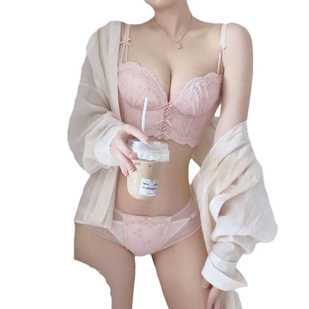 Lace Bralette Set for Women with Adjustable Design