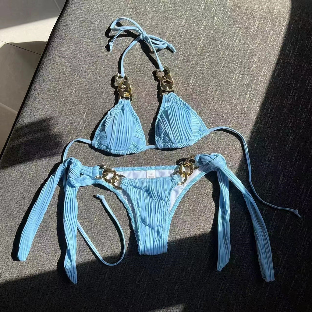 2023 Women's Bikini with Unique Fabric and Tie Design