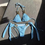 2023 Women's Bikini with Unique Fabric and Tie Design