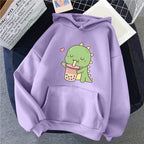 Dinosaur Pattern Casual Loose Men's Hooded Sweater