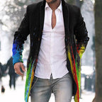 Men's Woolen Stand Collar Medium Long Casual Coat