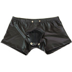 Low-Rise Faux Leather Briefs and Lingerie Set