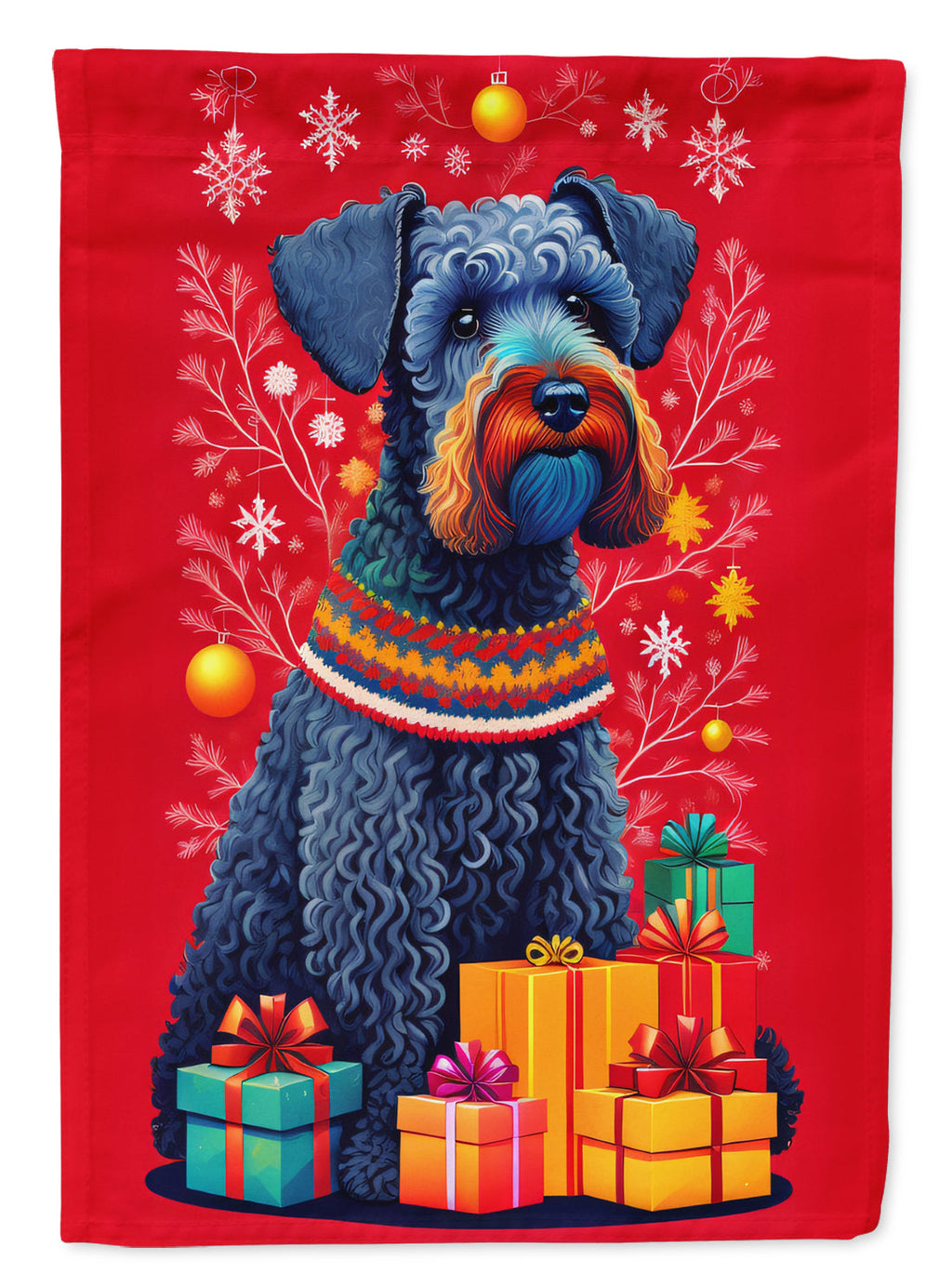 Kerry Blue Terrier Holiday Christmas Garden Flag