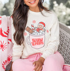 Women's Round Neck Christmas Cartoon Print Sweater